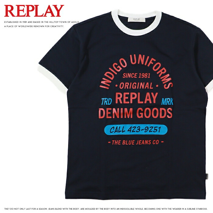 【2026年 春夏新作】 REPLAY リプレイ tシャツ 半袖 プリント ロゴ アメカジ メンズ men's 国内正規品 インポート ブランド 海外ブランド M3342-000-2660