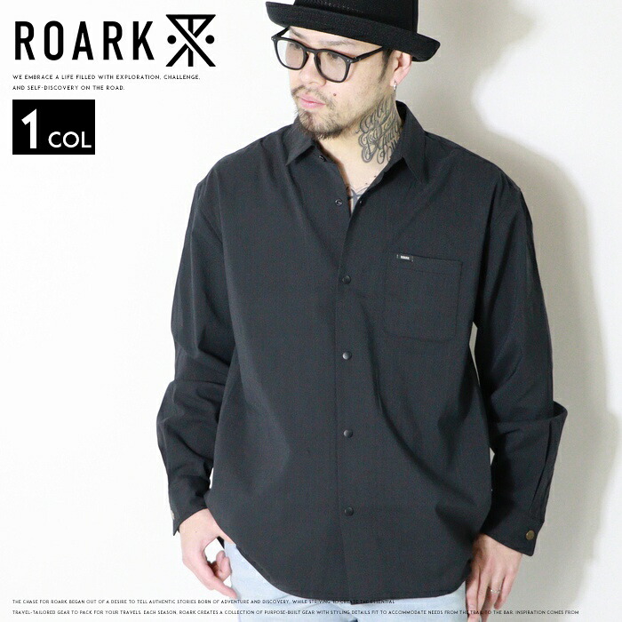 ロアーク ROARK 長袖シャツ シャツ 長袖 ロゴ ストレッチ アメカジ メンズ 国内正規品 インポート ブランド 海外ブランド RLWJPD1200｜エムズジーンズ