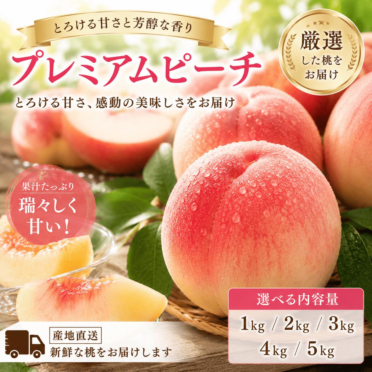 桃 山梨県産 もも 糖度12度以上 プレミアムピーチ 選べるサイズ 季節限定 ギフト 贈答用など フルーツ 果物｜MSKSHOP