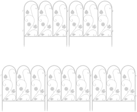 ガーデンフェンス アイアン 5枚セット 高さ50 連結 DIY 屋外 刺すだけ シンプル ドックラン 外用フェンス ホワイト おしゃれ 頑丈 花壇 庭の柵 縁取り 仕切り