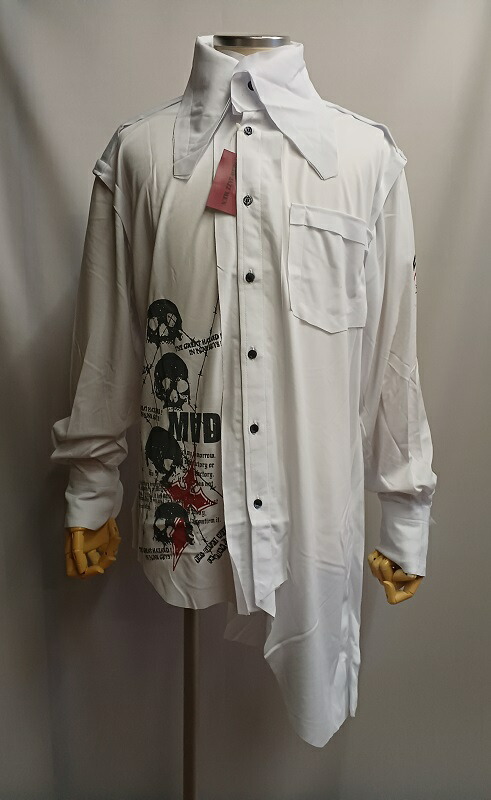 MADPUNKS MAD girlスカルプリント アシンメトリック長袖トップス