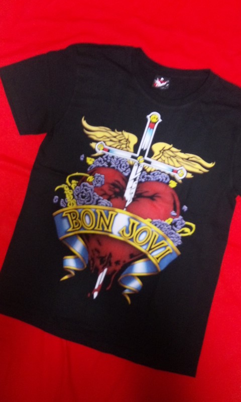 Q345/00s モロッコ製 BON JOVI 半袖Tシャツ L 黒 Q345/00s モロッコ製 BON JOVI 半袖Tシャツ L 黒