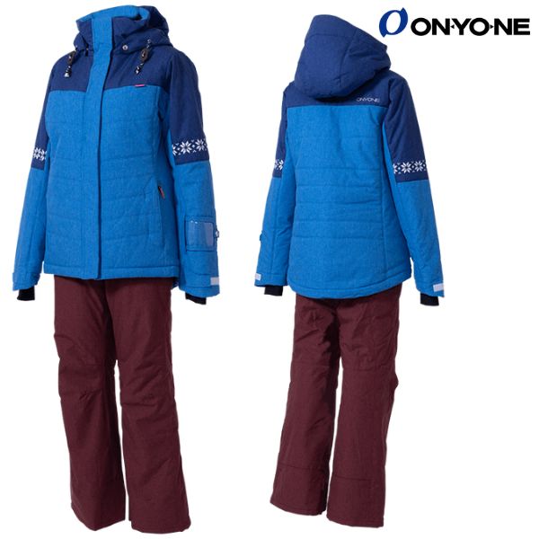オンヨネ レディース スキーの板御召しもの 青碧 バーガンディー ONYONE WOMEN\u0027S LADIES\u0027 SUIT S.BLUE × BURGUNDY ONS85530 676059 ONS85530-676059