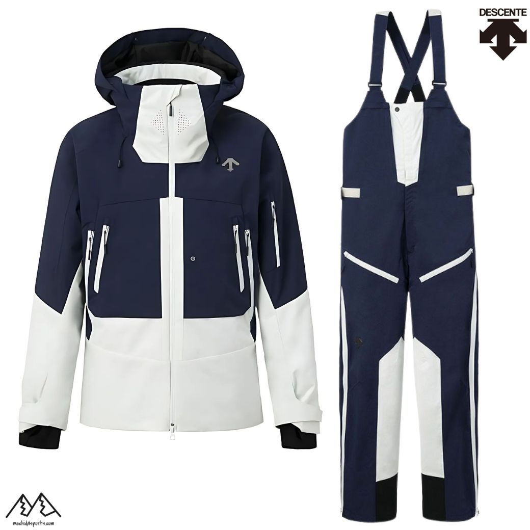 デサント スキーの板御召しもの 上下仕掛ける O大きさ XL 米国海軍 白いこと DESCENTE S.I.O INSULATED JACKET \u0026 S.I.O INSULATED BIB PANTS NVWT DW5FJK54U DW5FLP53U NVWT