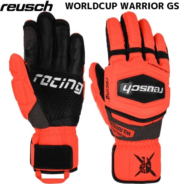 現品限り一斉値下げ！】 ロイシュ レーシング スキーグローブ REUSCH WORLDCUP WARRIOR GS ロイッシュ グローブ ブラック  フルオレッド