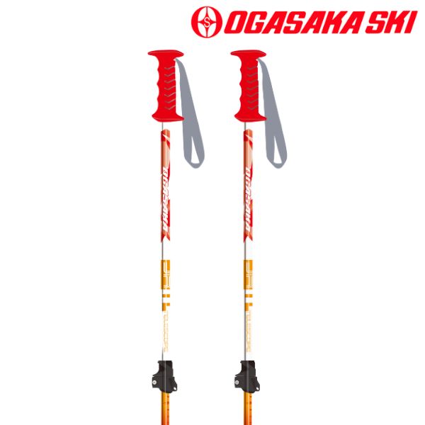 オガサカ ジュニア ストック サイズ調整式 スキーポール レッド OGASAKA JR-F RD 331