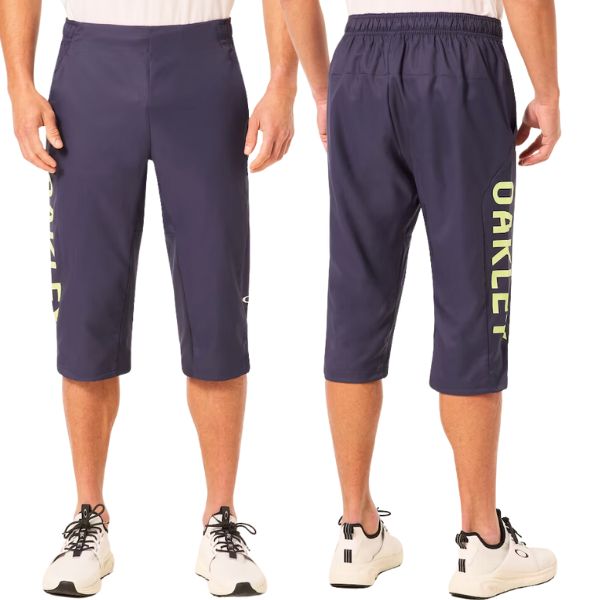 オークリー クロス クォーター ウーブン 膝下丈 3/4パンツ ネイビー OAKLEY Enhance Mobility Quarter Pants 5.0 Foggy Blue FOA406302-6FB
