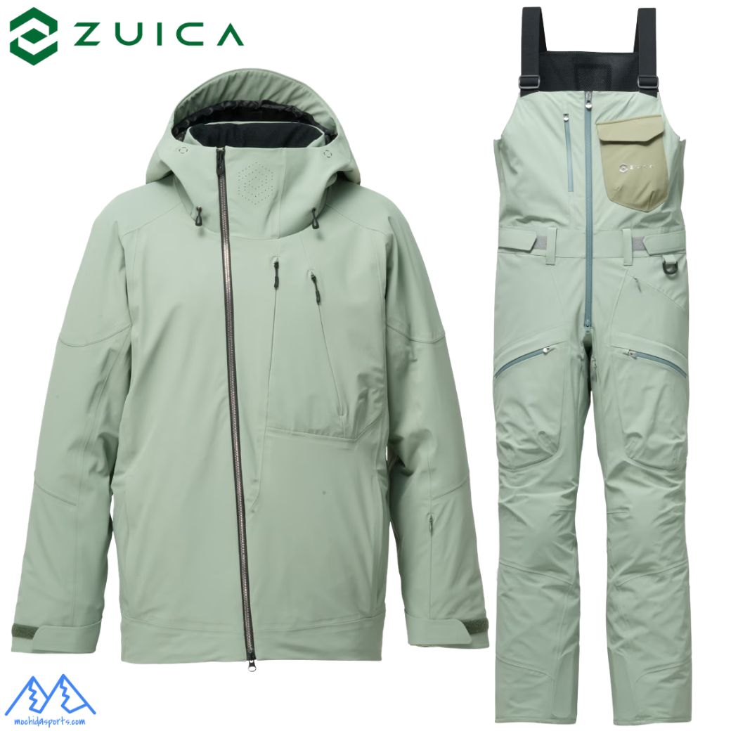 ズイカ ZUICA スキーの板お召しもの オリーブ M大きさ City to Snow Jacket Oku-Bib Pants Olive ZAM25OT01 ZAM26OB02 OL