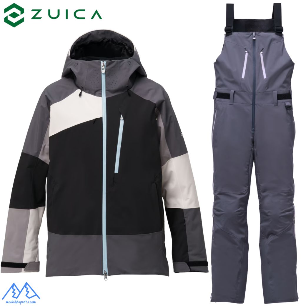 ズイカ ZUICA スキーの板お召しもの 黒いこと うす暗い影ぼうし CubeLine Shell Jacket CubeLine Bib Pants  ZAM2OT09 BKDS ZAM26OB11 DSH