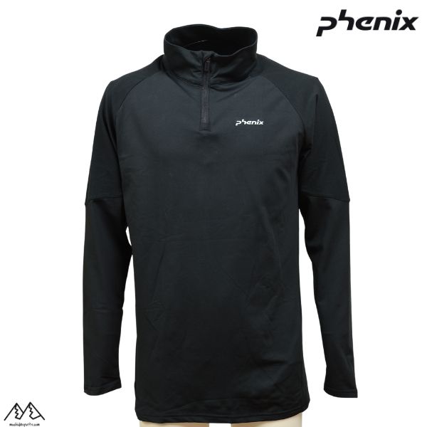 フェニックス スキー アンダーシャツ インナー ハーフジップ ブラック PHENIX TWINPEAKS 1/2 ZIP TEE BLACK ESM22LS10-BK