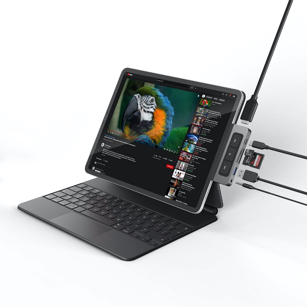 国内正規品 HYPER HyperDrive 6-in-1 USB-C Media Hub for iPad メディアショートカットキーを備えたiPad用 音楽・動画をコントロール HP-HD449|MSQUALL
