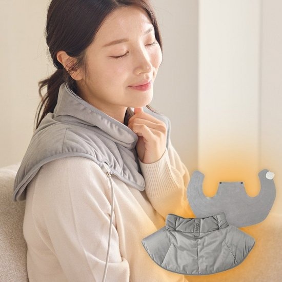 国内正規品 INKO インコ 遠赤外線ネック＆ショルダーヒーティングパッド 首 肩 フィットする ウォーマー 防寒対策 薄型 カバー水洗い可能