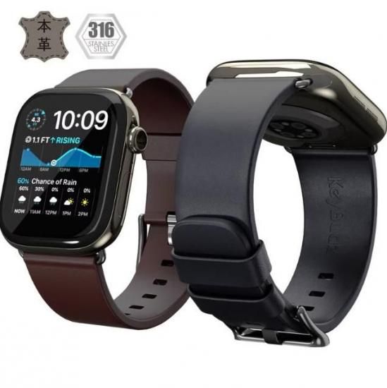 国内定め事品 KeyBudz なめし革ダンス楽隊 Artisan 割り増し金本革ダンス楽隊 for Apple Watch 49/46/45/44粍 アップルウォッチバンド キーバッズ