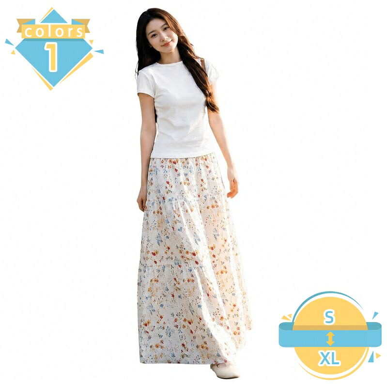 ロングスカート セットアップ レディース 着痩せ 半袖Tシャツ 花柄スカート マキシ 2点セット 上下セット フェミニン 大きいサイズ 休日 旅行 リゾート 普段着 通学 mssk-online｜トラベア雑貨店 7,880円