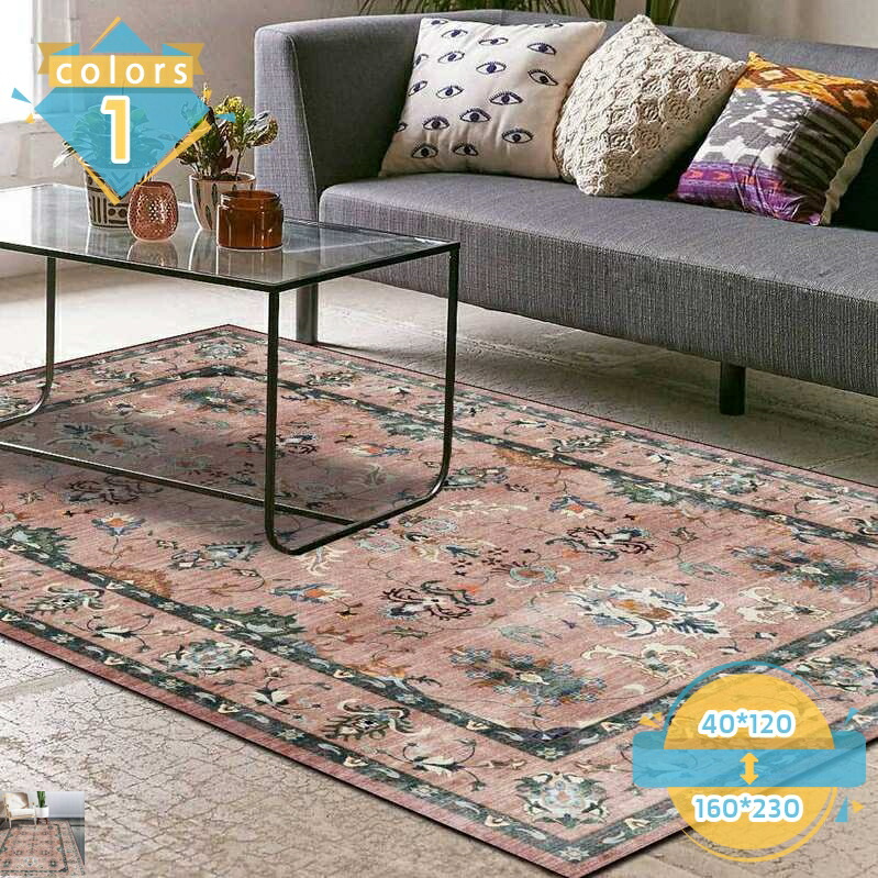 500円OFFクーポン券 イラン風引っ敷き 引っ敷き イラン柄 つや消し 花柄 引っ敷き ヴィンテージ柄 洗える 汚れにくい 民族風 エスニック レトロ 2畳/1畳 今めかしい 引っ敷き オール時節 イラン引っ敷き 引っ敷き リビングつや消し mssk-online