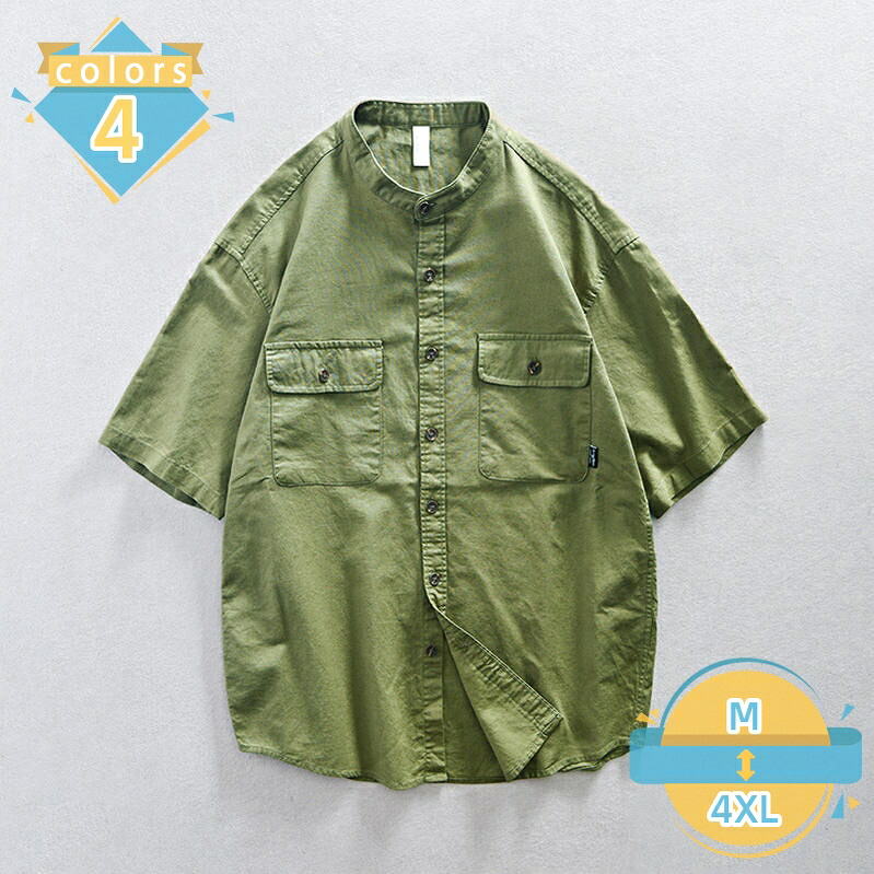 1000円OFFクーポン メンズ シャツ 夏服 半袖 ファッション シンプル オシャレ ボタンアップ シャツ ワイシャツ 綿麻 リネンシャツ 大きいサイズ ゆったり 無地 柔らかい かっこいい 春夏秋 トップス ルームウェア 通勤 サマーシャツ 夏シャツ mssk-online|トラベア雑貨店