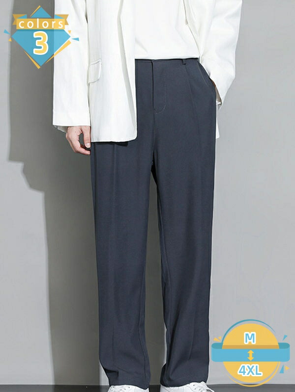 ワイドパンツ メンズ ズボン 春服 秋服 涼しい スラックス メンズ ウエストゴム ゆったり おしゃれ ロングパンツ 洗える ビジネスパンツ 大きいサイズ ロングパンツ 通勤 ビジネス 紳士 美脚 通気性 快適 春 夏 秋 mssk-online