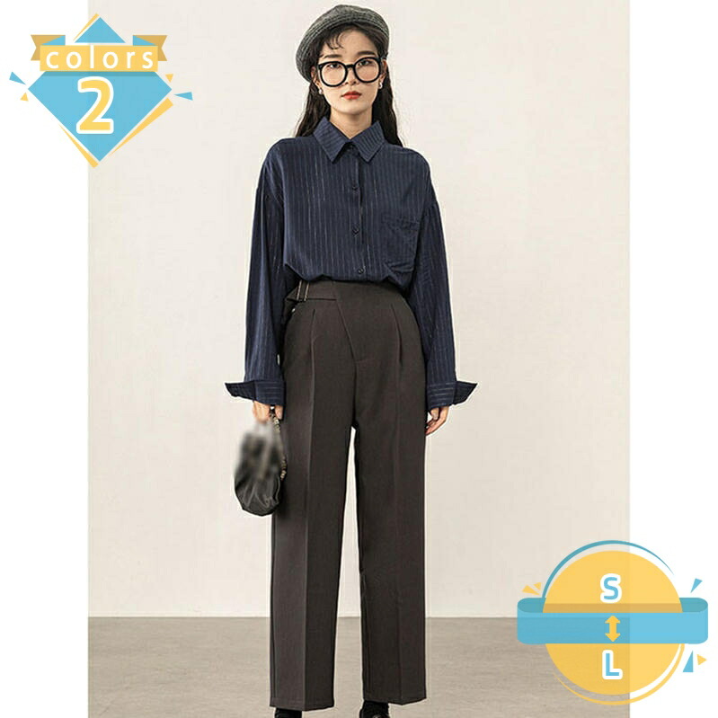 ワイドパンツ ハイウエスト パンツ レディース ストレート ロングパンツ スラックス ボトムス 大きいサイズ 春 夏 ゆったり 美脚カジュアル おしゃれ OL 通勤 着痩せ ガウチョパンツ レディースパンツ ワイド mssk-online
