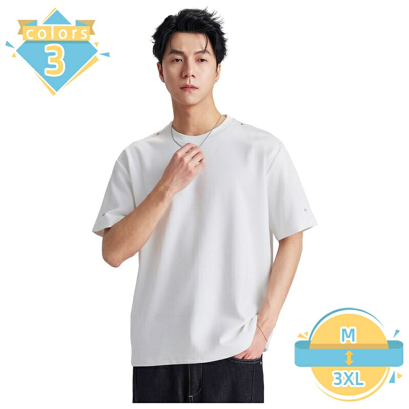 カットソー メンズ 半袖 体型カバー クルーネック 丸首 肩落ち Tシャツ 無地 シンプル カジュアル トップス 夏物 大きいサイズ ゆったり おしゃれ 通学 mssk-online|トラベア雑貨店