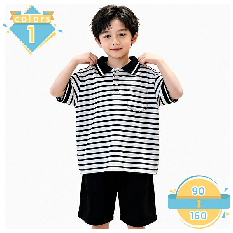 子供 ポロシャツ 男の子 半袖 ボーダー柄 襟付き 通気性 カジュアル シャツ キッズウェア 通学服 日常 お出かけ ジュニア服 爽やか 夏物 mssk-online｜トラベア雑貨店