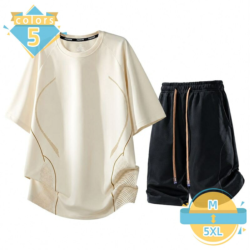 スポーツウェア メンズ 上下セット 体型カバー 半袖 Tシャツ ショートパンツ セットアップ ルームウェア 運動着 ジム ジョギング 大きいサイズ ゆったり 春夏 mssk-online|トラベア雑貨店