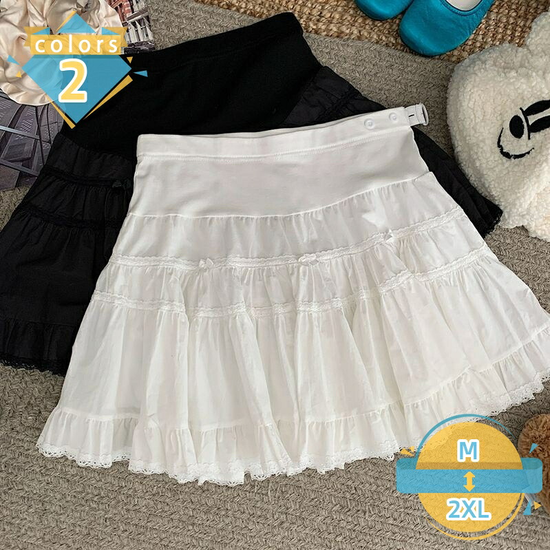 マタニティミニスカート ケーキスカート 裾レース 飾りリボン ショート丈 妊婦服 お腹 伸縮性 体型カバー かわいい 大きいサイズ mssk-online｜トラベア雑貨店