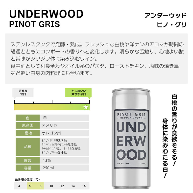 市場 缶ワイン 飲み比べ アメリカ セット UNDERWOOD 5本セット ワイン アンダーウッド