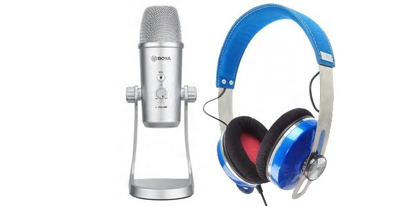 BOYA（ボーヤ） ラージダイアフラム/コンデンサーマイク BY-PM700SP スマホ対応USBマイク &times; CPH3000BLヘッドホン セット｜迅速配送の楽器機材本舗