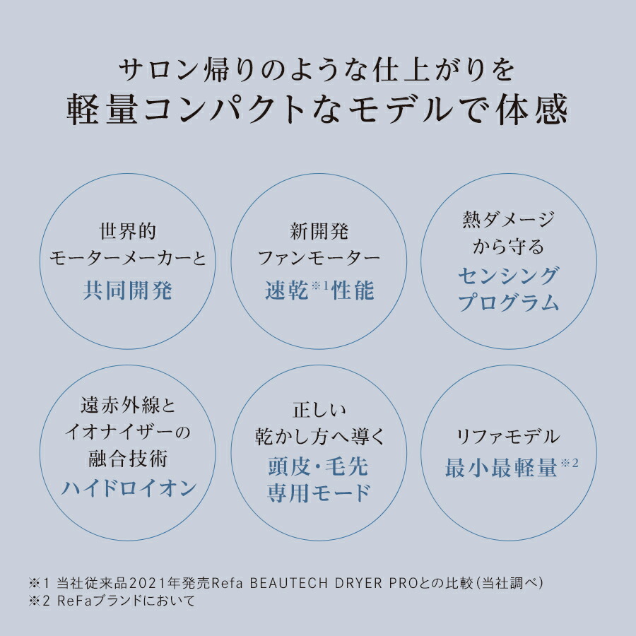 サロン帰りのような仕上がりを軽量コンパクトなモデルで体感。