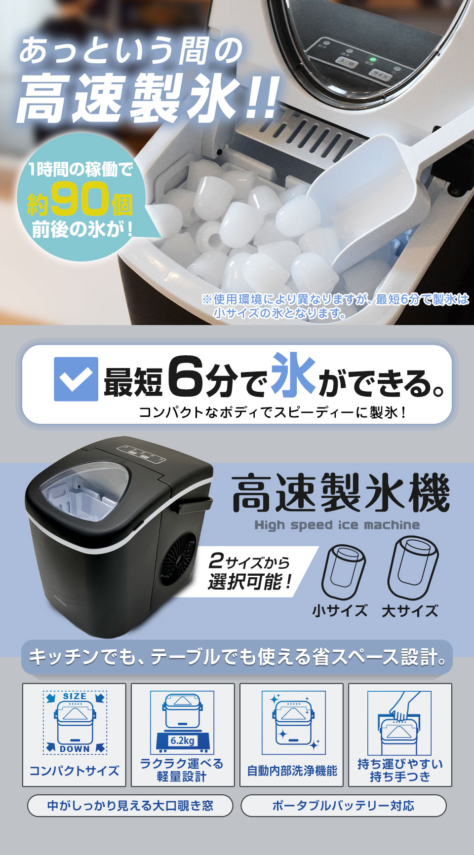 ALTENA コンパクト高速製氷機 楽天市場】【期間限定☆特価】【めざましテレビで紹介】コンパクト
