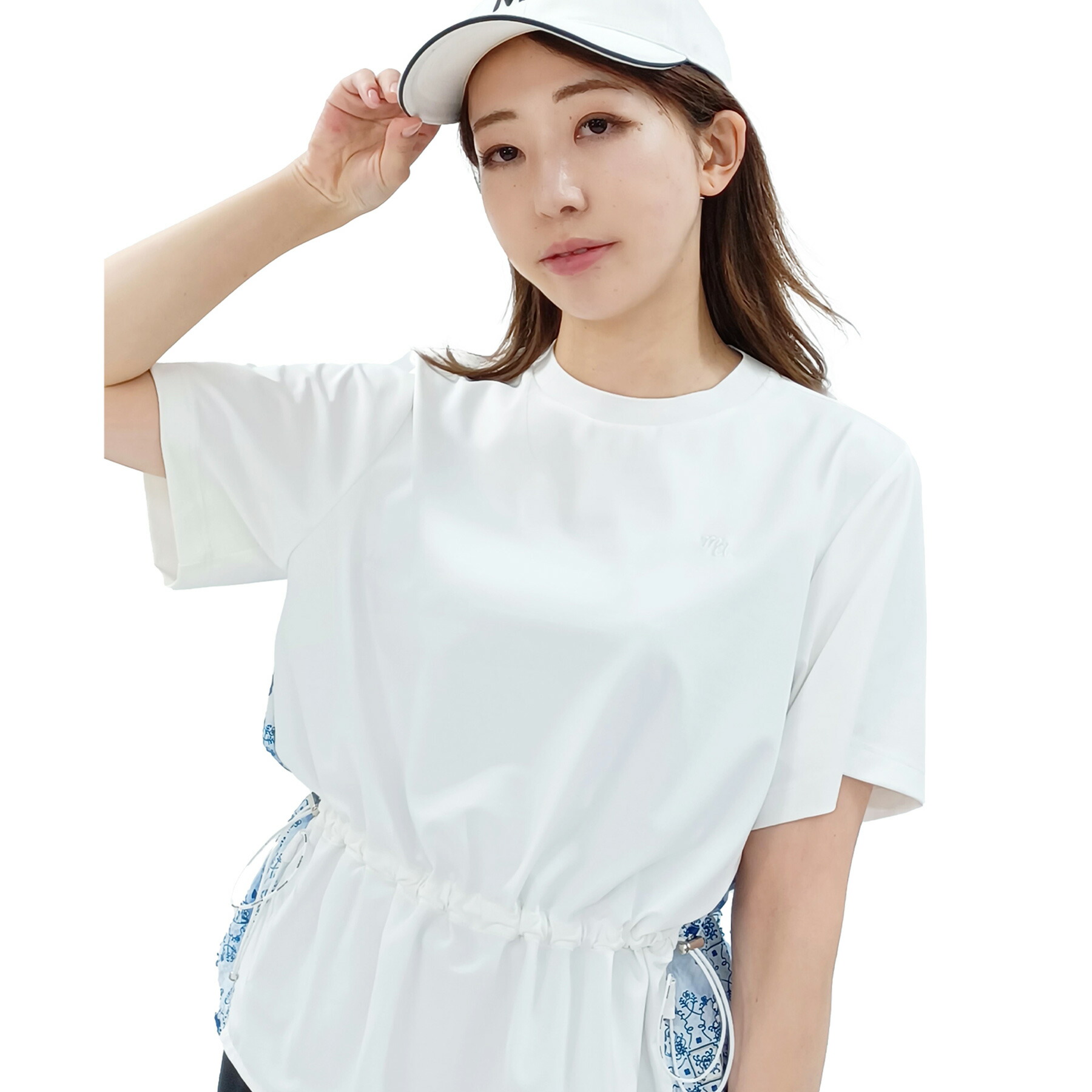 【SALE 50%OFF】[MU SPORTS 公式] ゴルフ プルオーバー 半袖ルーズフィット / 半袖 クルーネック チュニック アタッチメント セットインスリーブ ラグランスリーブ レディース ゴルフ女子｜M・U SPORTS　公式店
