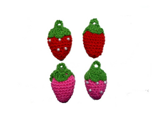 いちごページ 楽天市場】【1個売り】手編みモチーフいちご / ストロベリーNo