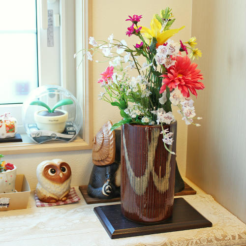 楽天市場】在庫数限り 信楽焼 花瓶 織部 櫛目 7号 陶器 おしゃれ 花入