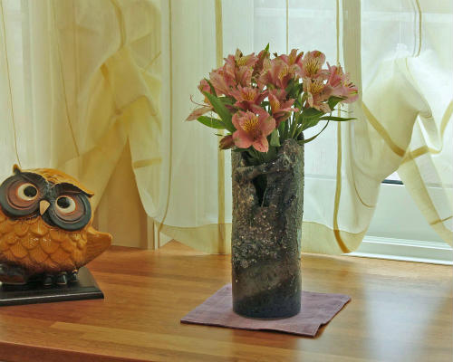 【信楽焼】最終値下げ　レア　耳輪付　花器 信楽焼】最終値下げ レア 耳輪付 花器 信楽焼 一輪挿し 銀嶺