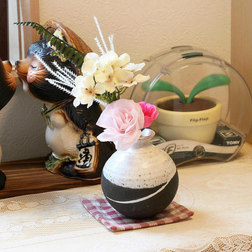 楽天市場】信楽焼 一輪挿し ビードロ 丸 小さい 花瓶 陶器 おしゃれ 花