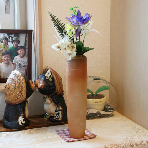 楽天市場】信楽焼 穴窯 登り窯 花瓶 自然釉 緋色 スカーレット