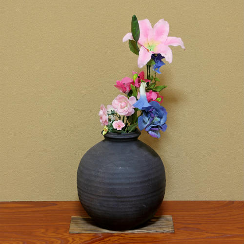 信楽焼　九窯　花瓶　花器 r-170_01.jpg