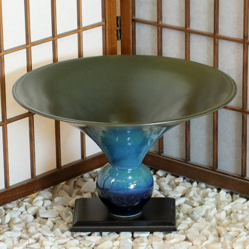 楽天市場】信楽焼 花器 藍 長 立花 池坊 生け花 在庫数限り 在庫処分