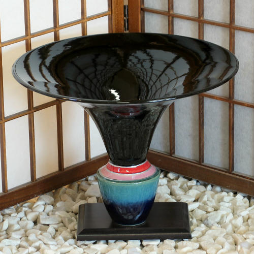 信楽焼 花器 黒釉 グラデーション 珠 活け花 池坊 立花 小原流 活け花 店卸し資産数境界線 店卸し資産かた付ける 和風 華道 瀬戸もの 御花軍事基地 立花 花立て 差し上げ物 信楽焼き 華道 未生流 古流 遠州流 (K-02)