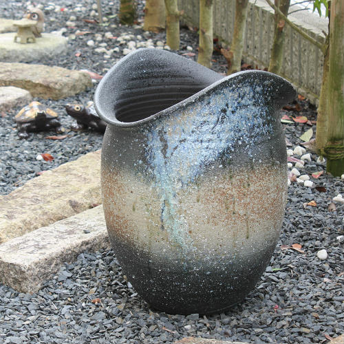 楽天市場】【ポイント5倍】信楽焼 大型 フラワーベース 窯変 変形12号