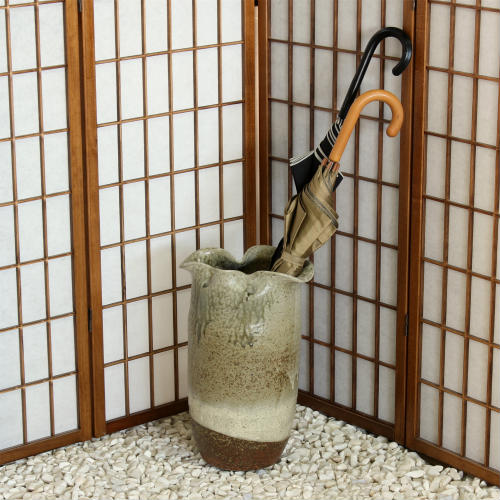 楽天市場】信楽焼 陶器 傘立て 白 長 壷型 傘たて おしゃれ スリム 傘