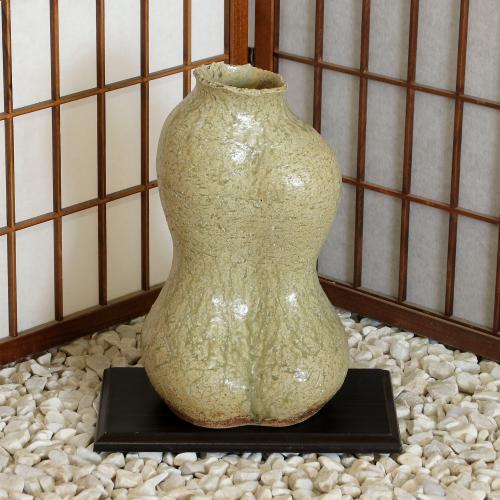 信楽焼 花器 淡釉 瓠型 花器 生け花 池坊 小原流 活け花 店卸し資産数極限点 店卸し資産取り計らう 立花 和風 華道 瀬戸もの お花軍事基地 立花 花立て 差し上げ物 信楽焼き 華道 未生流 古流 遠州流
