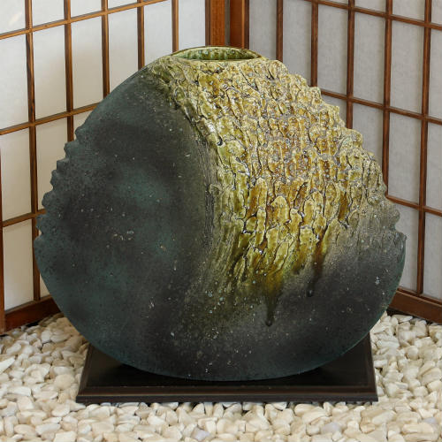 信楽焼 花器 黒ビードロ 盛り土 合わせ 生花 池坊 小原流 生け花 在庫数限り 在庫処分 立花 和風 華道 陶器 フラワーベース 立花 花瓶 ギフト 信楽焼き 華道 未生流 古流 遠州流