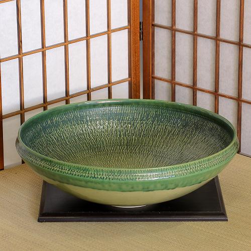 楽天市場】信楽焼 水盤 白 貫入 切立 丸 12号 生け花 花器 池坊 小原流