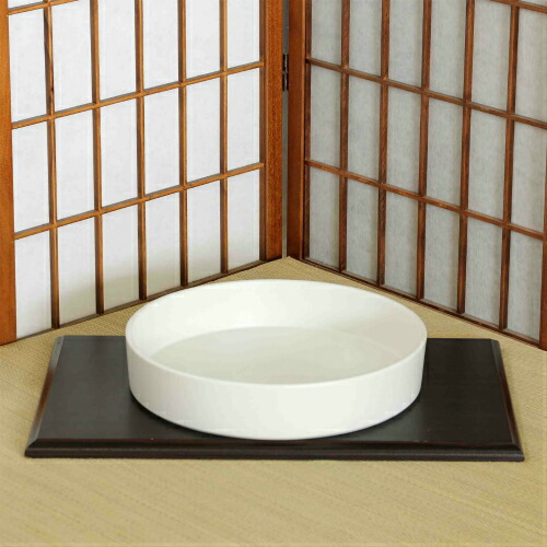 楽天市場】信楽焼 水盤 白 貫入 切立 丸 10号 生け花 花器 池坊 小原流