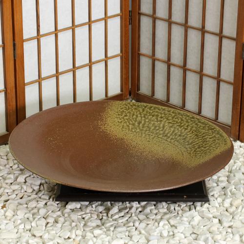 信楽焼 水盤 窯肌 ソリ 丸 18号 生け花 花器 池坊 小原流 創作 陶器 生花 在庫数限り 在庫処分 和風 庭 花瓶 華道 花入 フラワーベース 立花 ギフト 信楽焼き 華道 未生流 古流 遠州流
