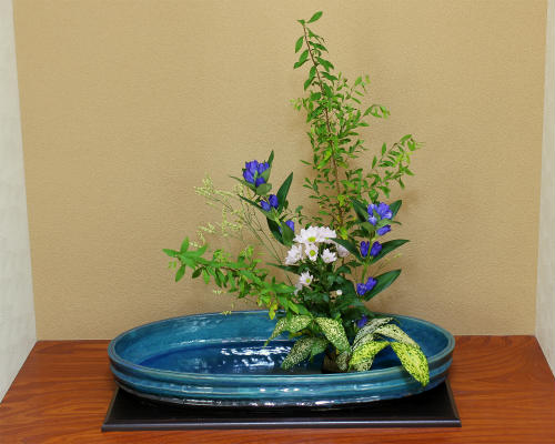 ポイント10倍 信楽焼 水盤 青ガラス千段小判 号 池坊 生け花 和風 洋風 華道 陶器 水鉢 花器 自由花 花瓶 ギフト 信楽焼き 焼き物 華道 小原流 未生流 古流 遠州流 やきもの Ma027 05g Gulbaan Com
