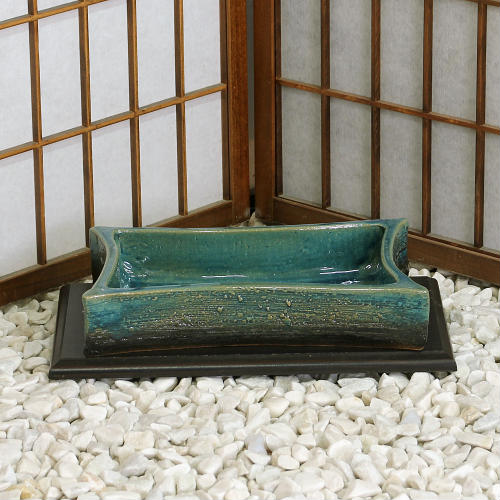 しがらき焼　水盤足付　手造り花器 0117sui01.jpg