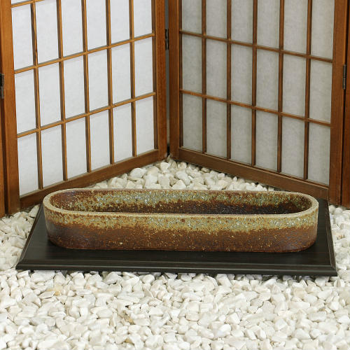 信楽焼 溜め桶 茶 窯変 長角 小判 小 スカーレット 活け花 花器 池坊 小原流 仕立て上げる 瀬戸もの 生け花 店卸し資産数極限点 店卸し資産懲らしめる 和風 庭 花立て 華道 花入 御花軍事基地 立花 差し上げ物 信楽焼き 華道 未生流 古流 遠州流 (M-19B)