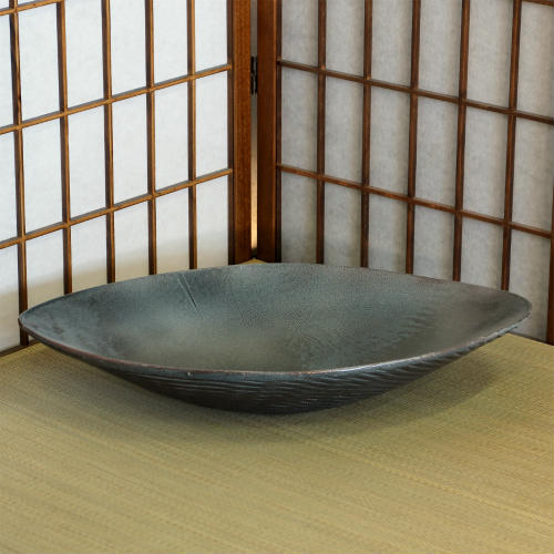 楽天市場】信楽焼 水盤 窯肌 切立 丸 15号 生け花 花器 池坊 小原流